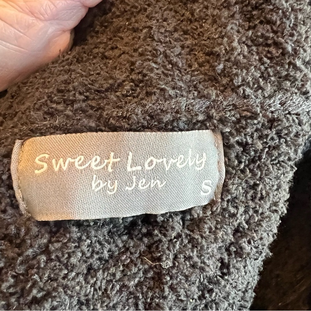 NWOT Sweet Lovely by Jen Cozy Black Knit Sweater Size S - Picture 5 of 6